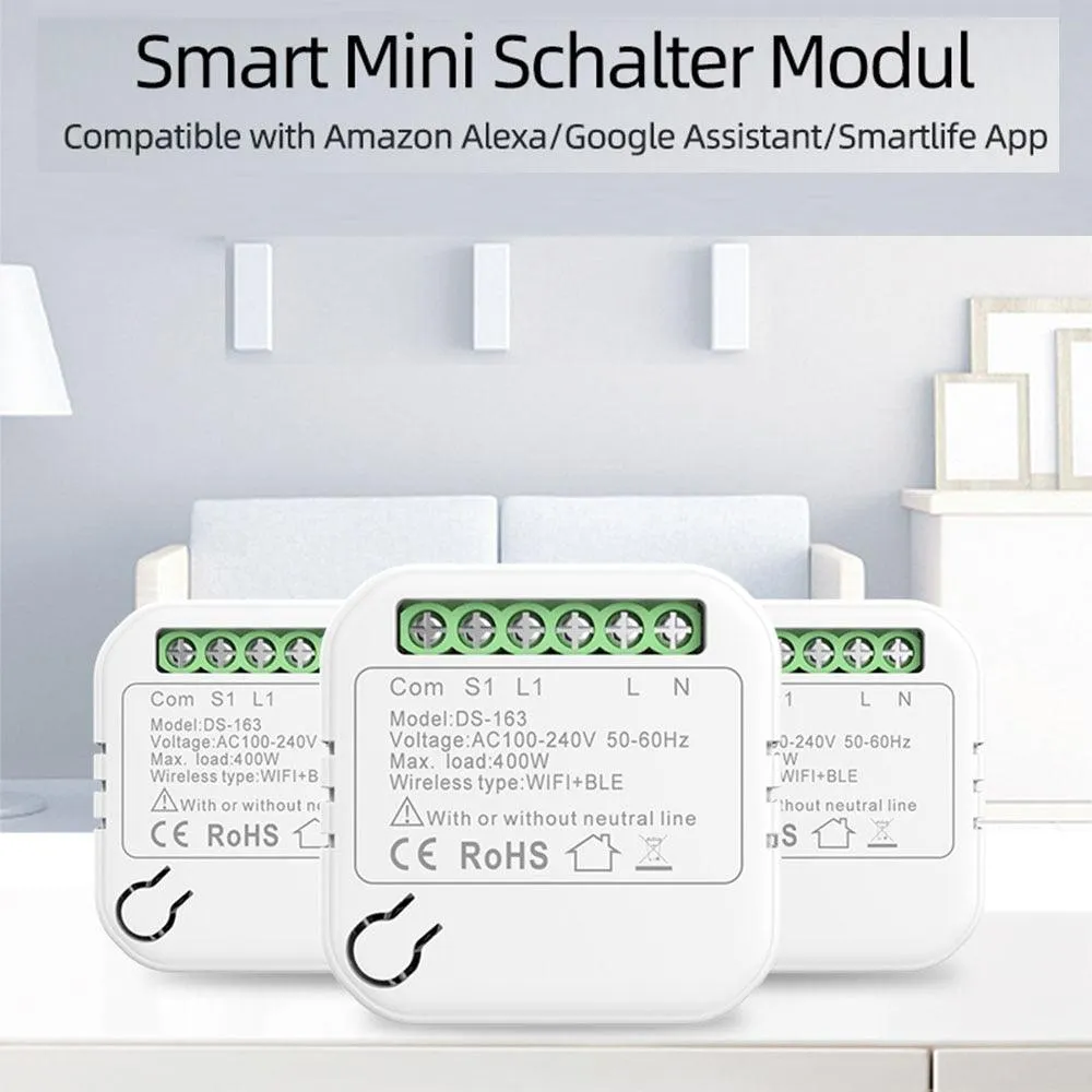 10A WiFi Smart LED Light Switch Relay Breaker Smart Life Tuya Remote Control