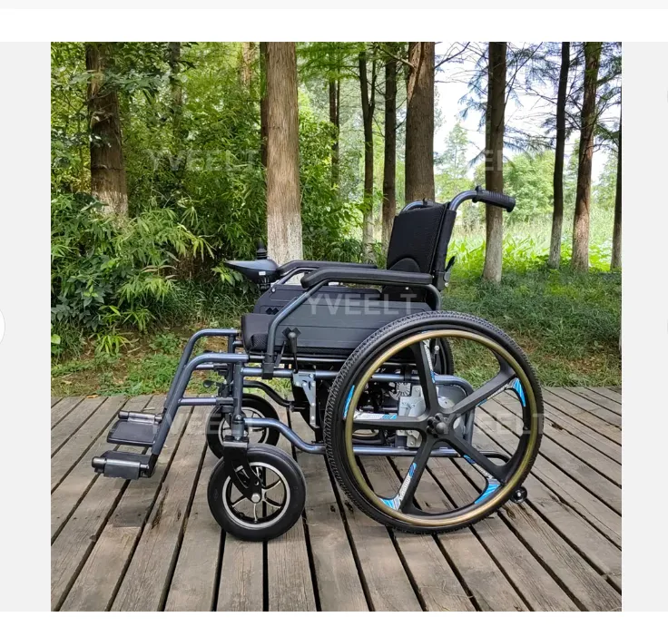 10"Inch Aluminum Alloy Solid Wheel Manual Electric Switch Travel Wheelchair Scooter Reclining Handicapped Fixation Usage