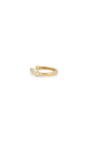 14K Gold & Diamond Polished Ear Cuff