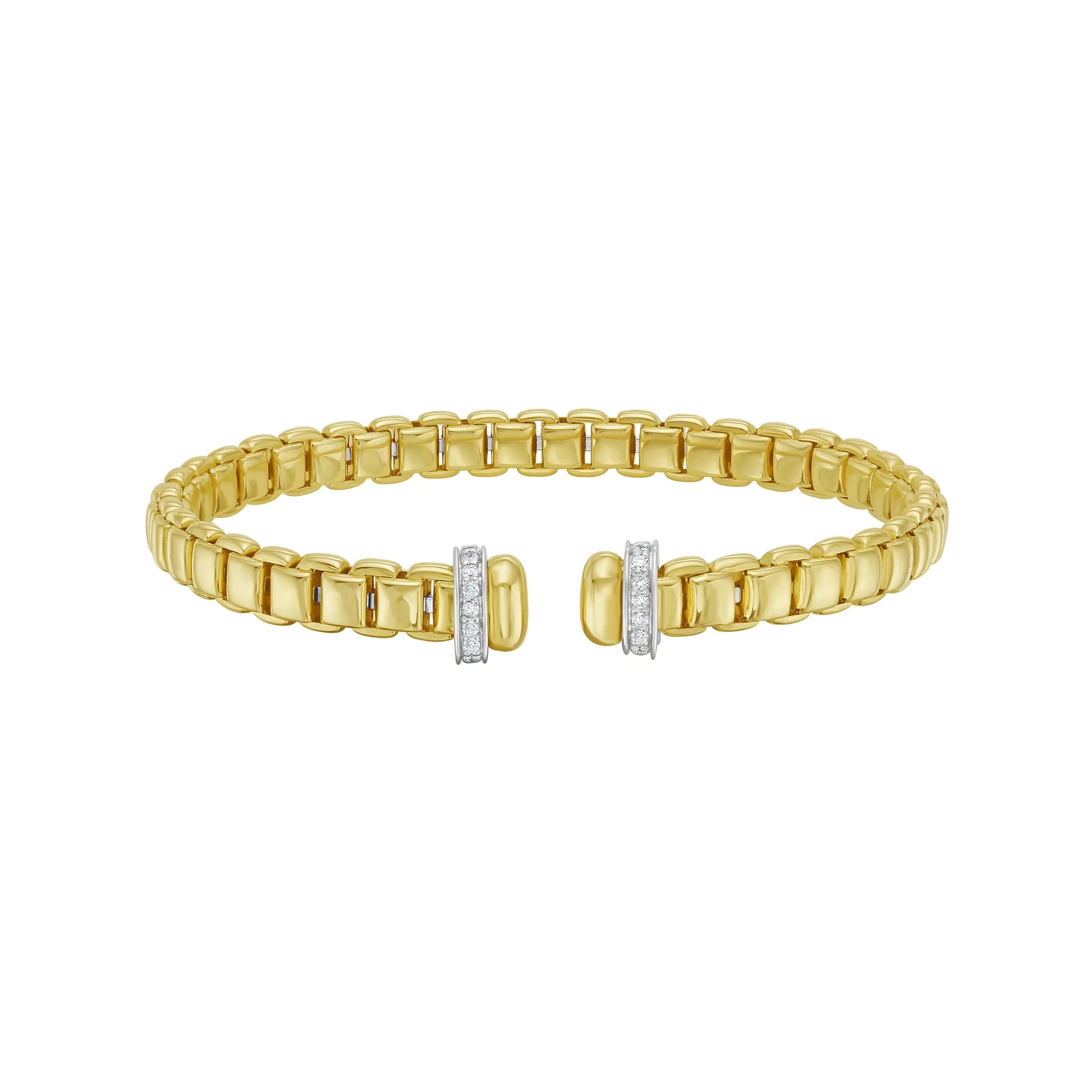 14K Luminous Diamond Venetian Bangle