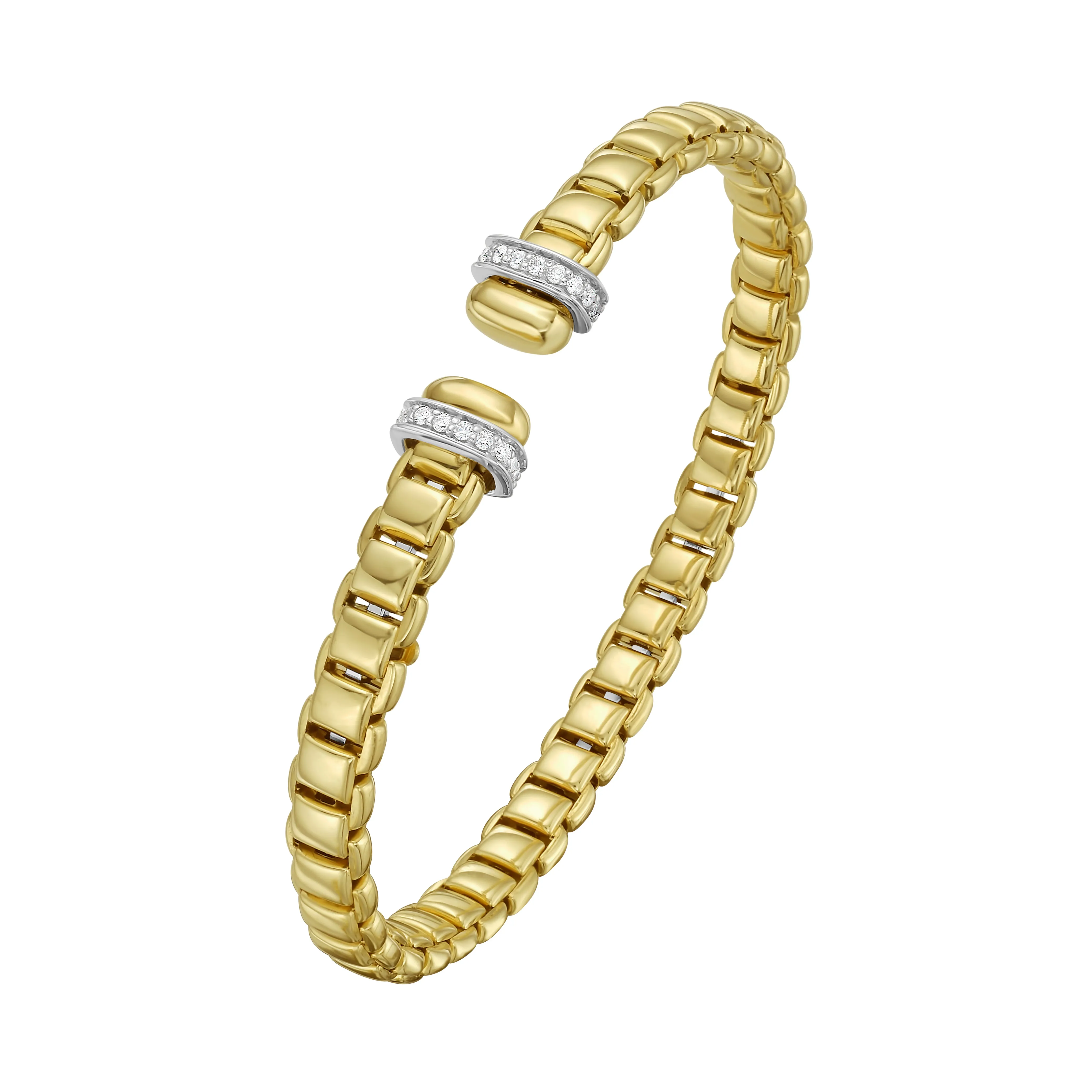 14K Luminous Diamond Venetian Bangle