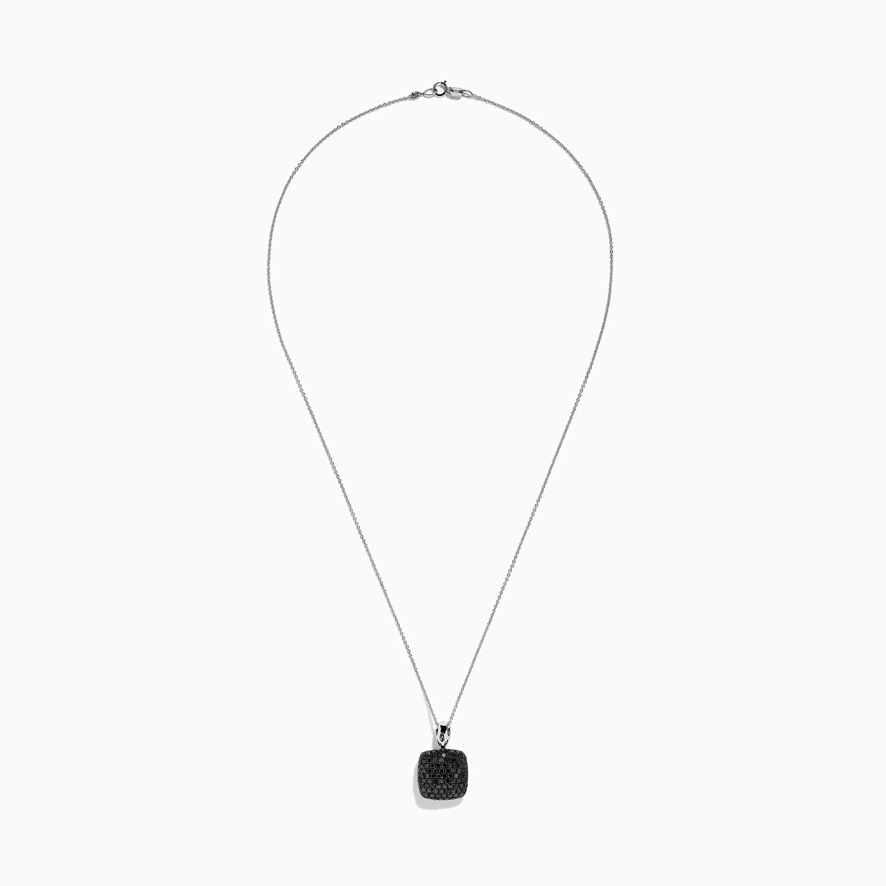 14K White Gold White and Black Diamond Reversible Pendant