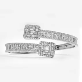 14KW 6.75CTW DIAMOND CUFF BRACELET - BAGUETTE &
