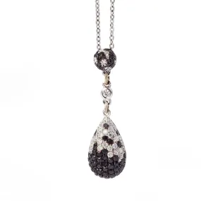18ct White Gold Black and White Diamond Pendant