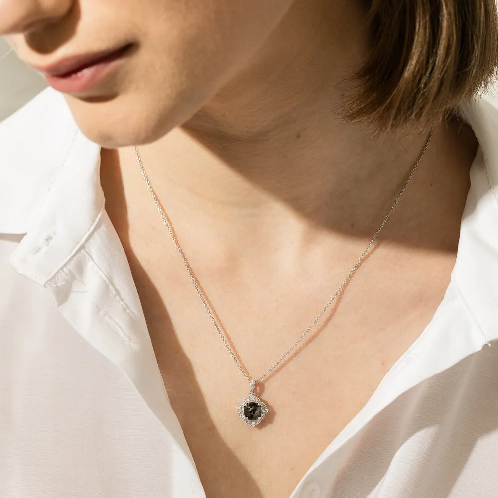 18ct White Gold Black Diamond Paramount Pendant