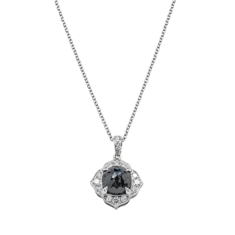 18ct White Gold Black Diamond Paramount Pendant