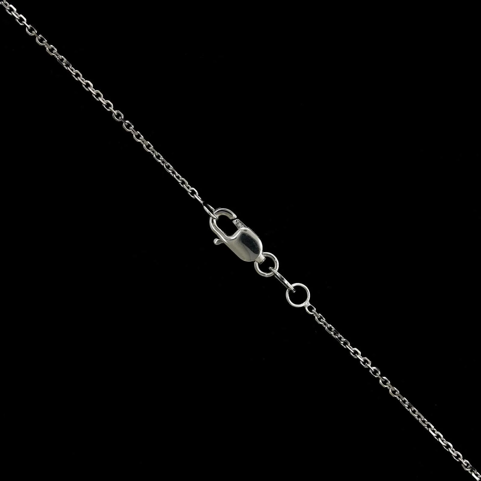 18K White Gold Estate Black Opal and Diamond Heart Pendant