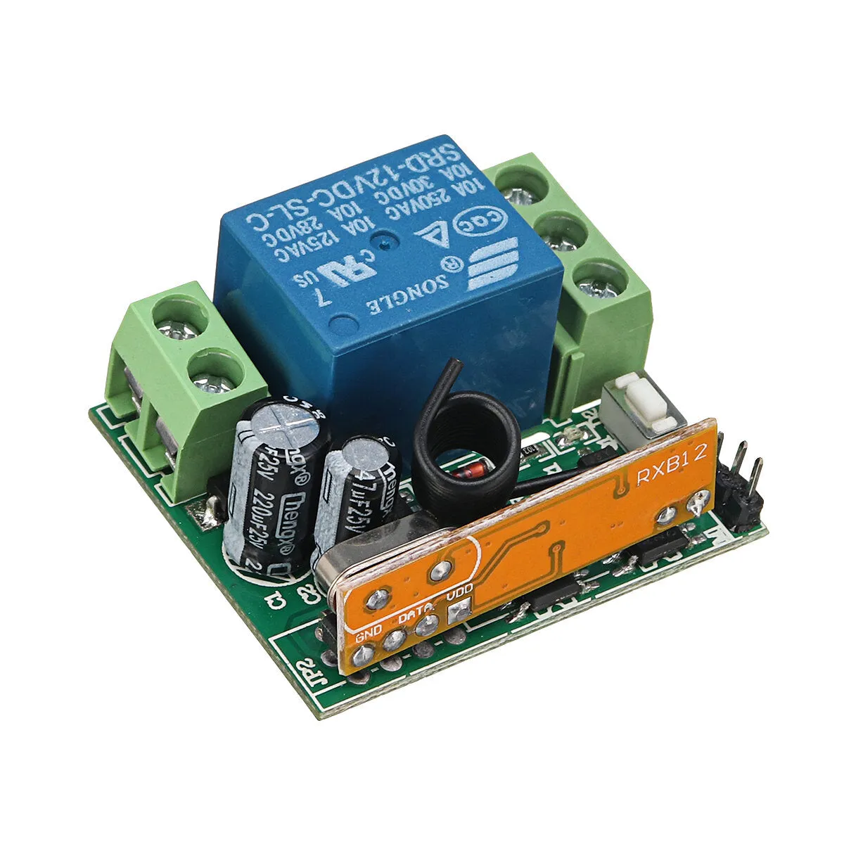 433Mhz DC12V 1CH Wireless Remote Control Switch Relay Receiver Module   2 RF Transmitter