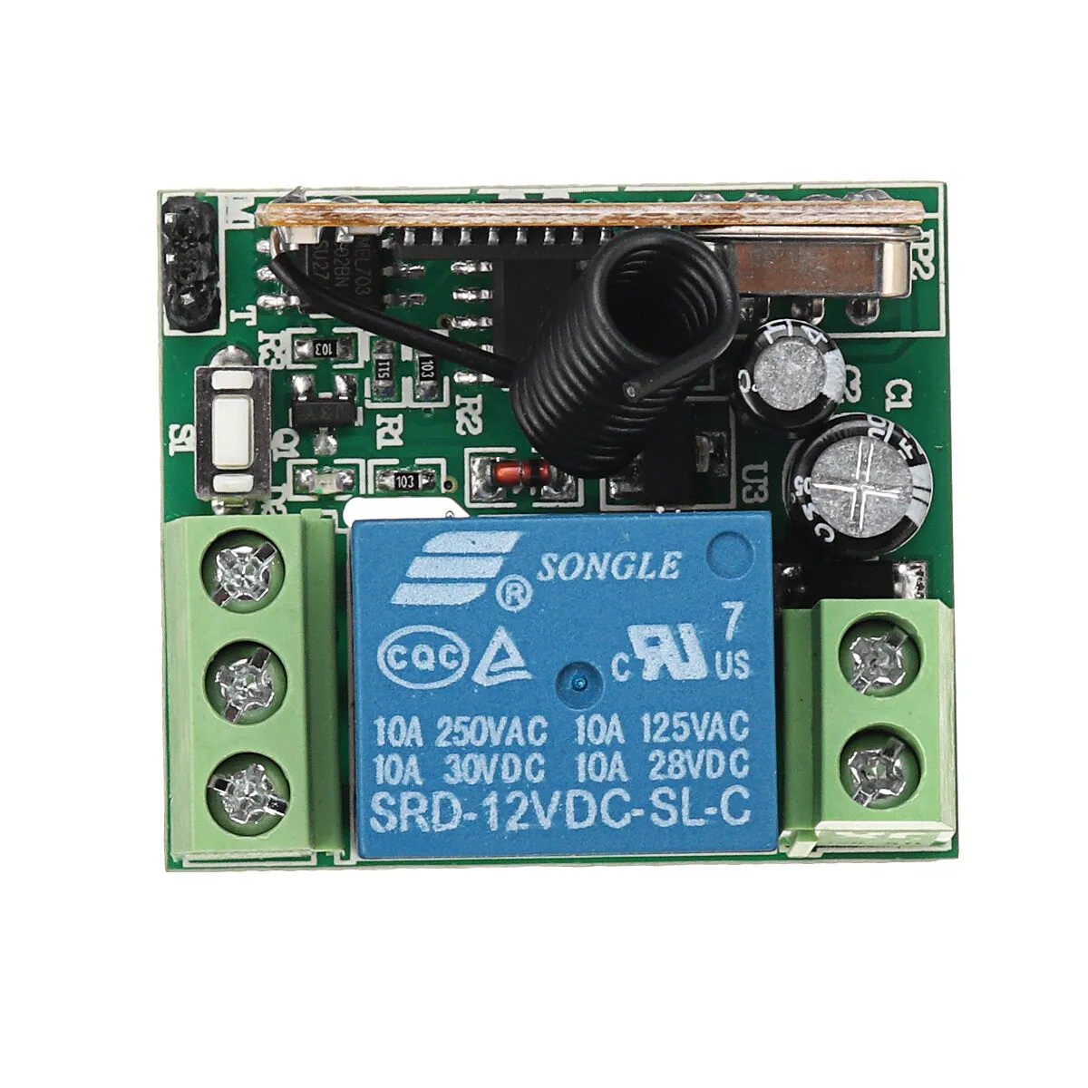433Mhz DC12V 1CH Wireless Remote Control Switch Relay Receiver Module   2 RF Transmitter