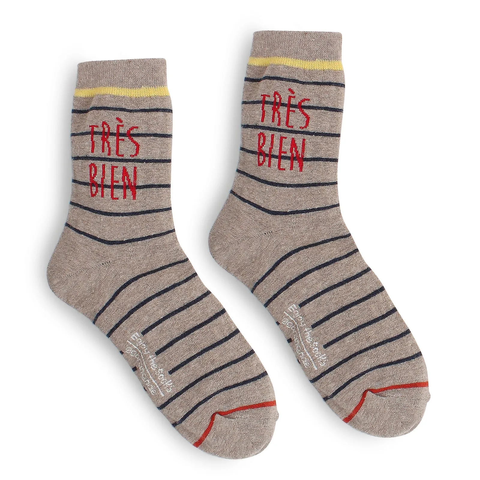 (5 Pairs) Bonjour French Fashion Casual Cotton merci Socks