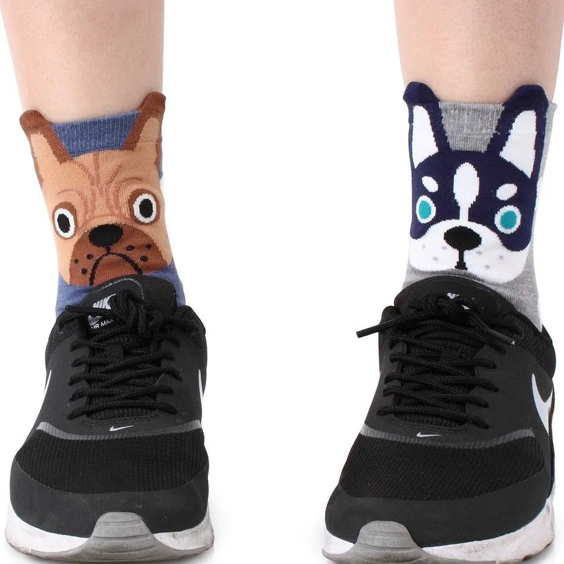 (5 Pairs) Women's Prick Eared Puppies Socks (Pack of 5 Pairs) Made in Korea VK15