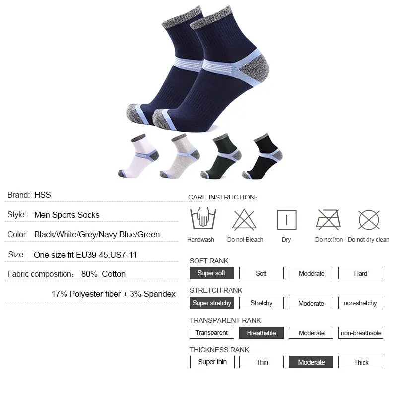 5Pairs Fashion High Quality Cotton Casual Men Sporting Socks