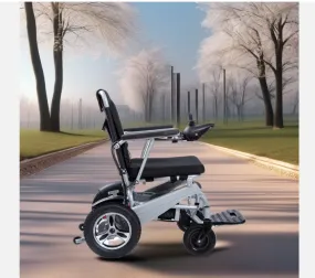 Aircraft Aluminum Alloy Frame Folding Lightweight Electric Wheelchair with Wireless Joystick Controller