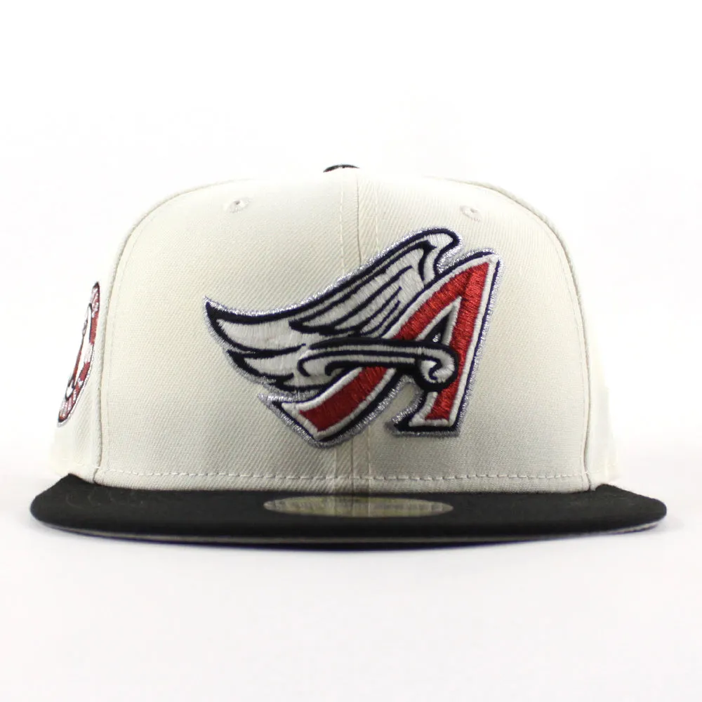 Anaheim Angels 1961 Angels Baseball  New Era 59Fifty Fitted Hat (Chrome White Black Green Gray Under Brim)