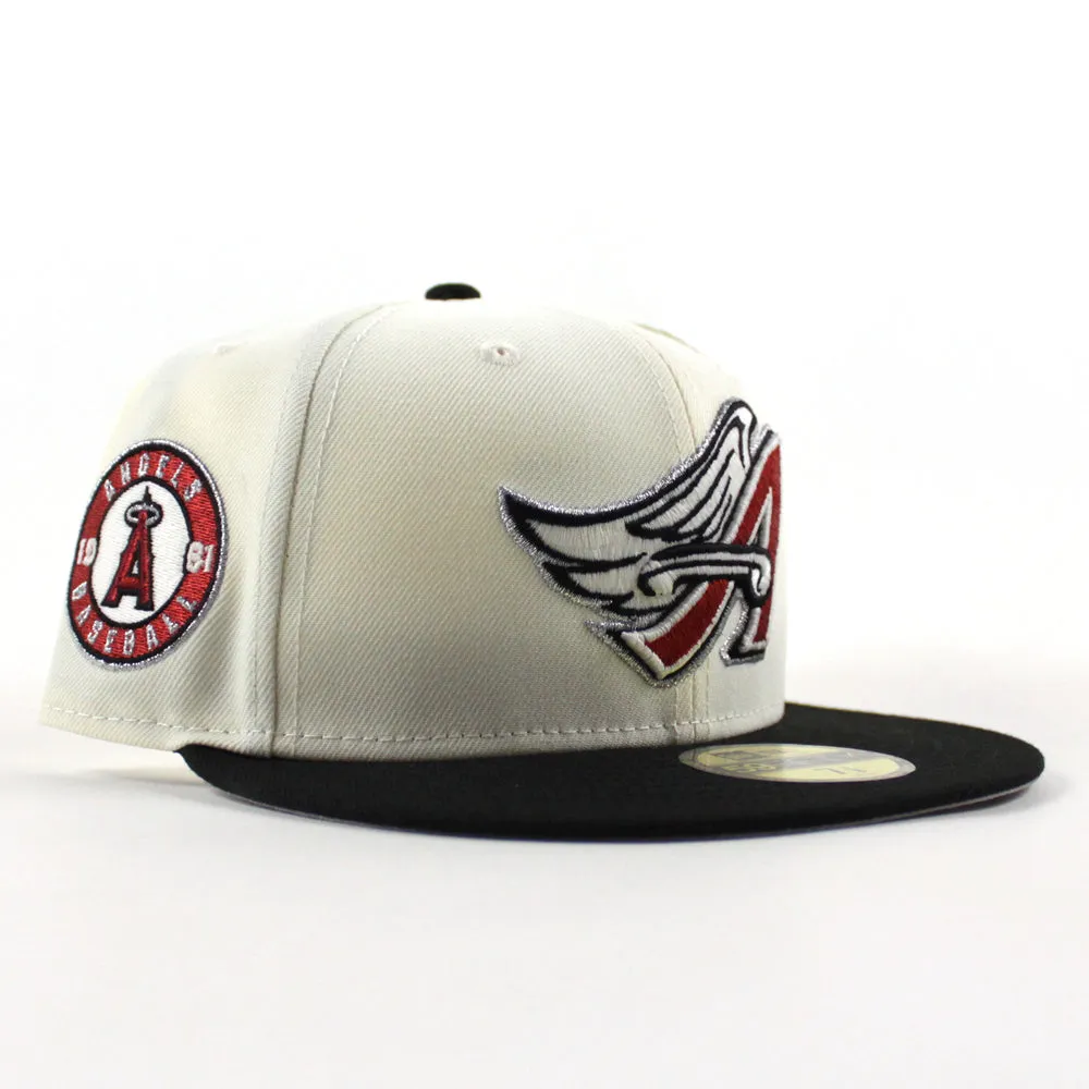 Anaheim Angels 1961 Angels Baseball  New Era 59Fifty Fitted Hat (Chrome White Black Green Gray Under Brim)