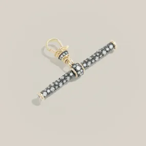 Antique Finish Diamond Pavé T-Bar Clip Pendant