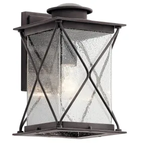 Argyle 13 in 1-Light LED Outdoor Wall Light With Clear Seeded Glass, Bronze Finish