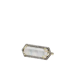 Bar Ring With Emerald Cut Moonstone