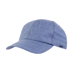 Baseball Classic Cap in Blue Wool, Silk, and Linen Blend (Size 58) by Wigens