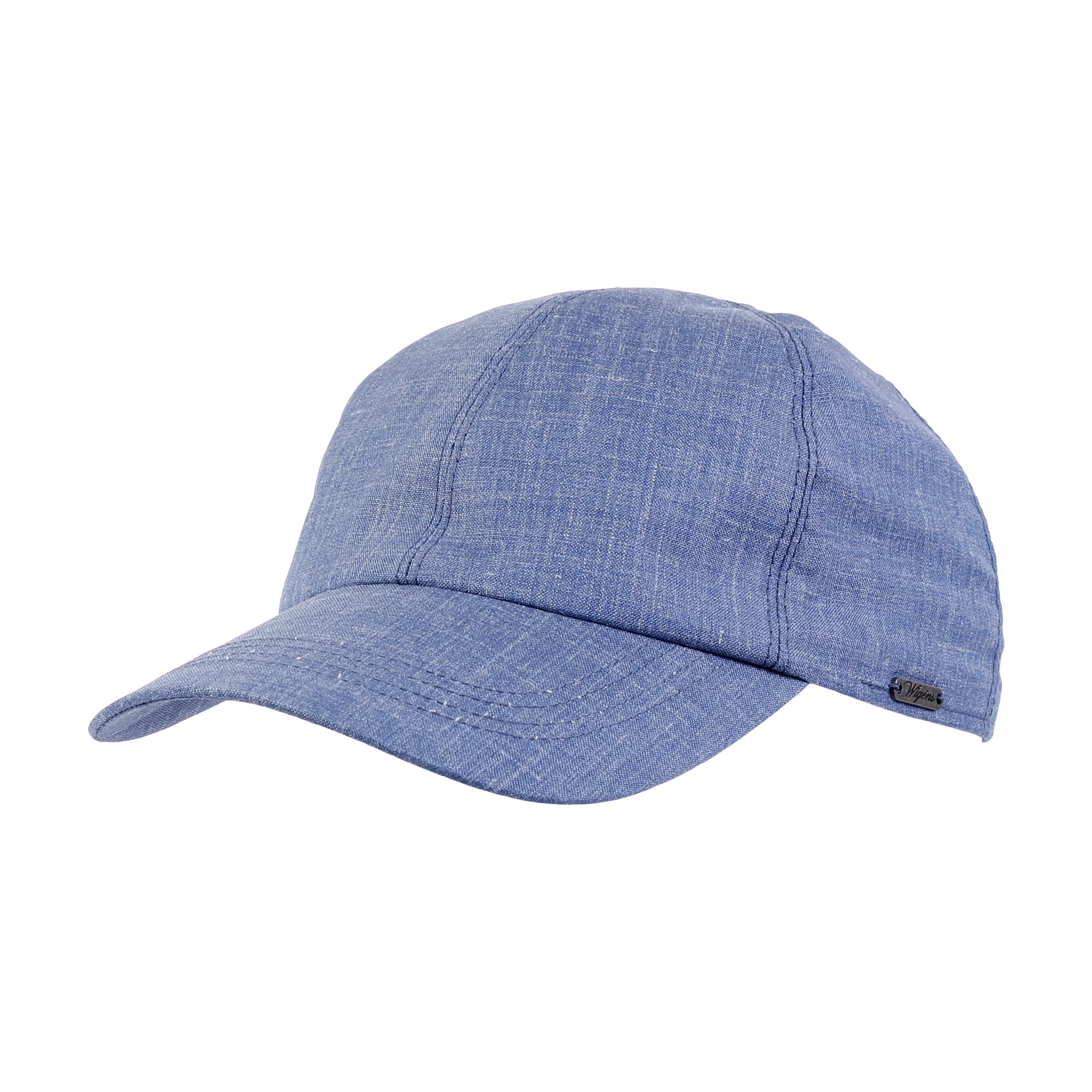 Baseball Classic Cap in Blue Wool, Silk, and Linen Blend (Size 58) by Wigens
