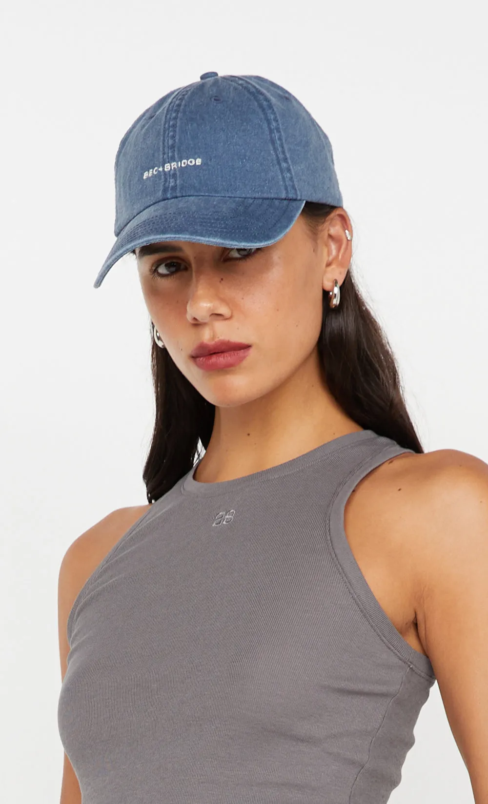 BEC   BRIDGE CAP - DENIM/IVORY