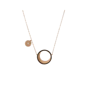 Black Diamond Moon Pendant Necklace