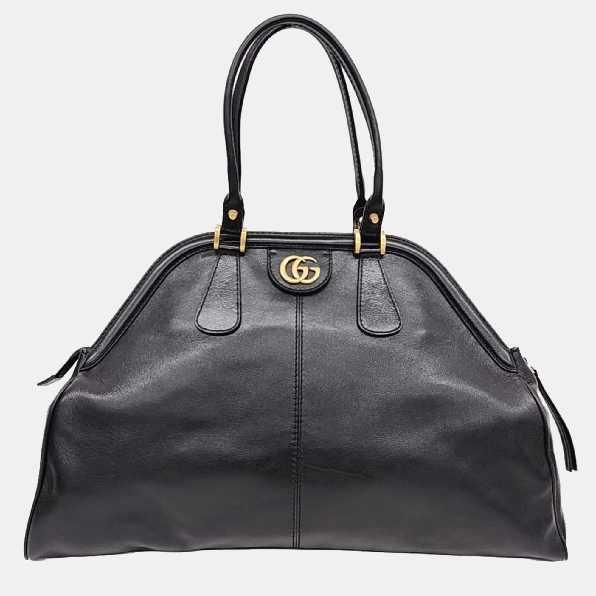Black Leather Rebelle Tote Bag