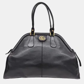Black Leather Rebelle Tote Bag