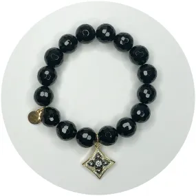Black Onyx with Pavé Two Tone Pendant