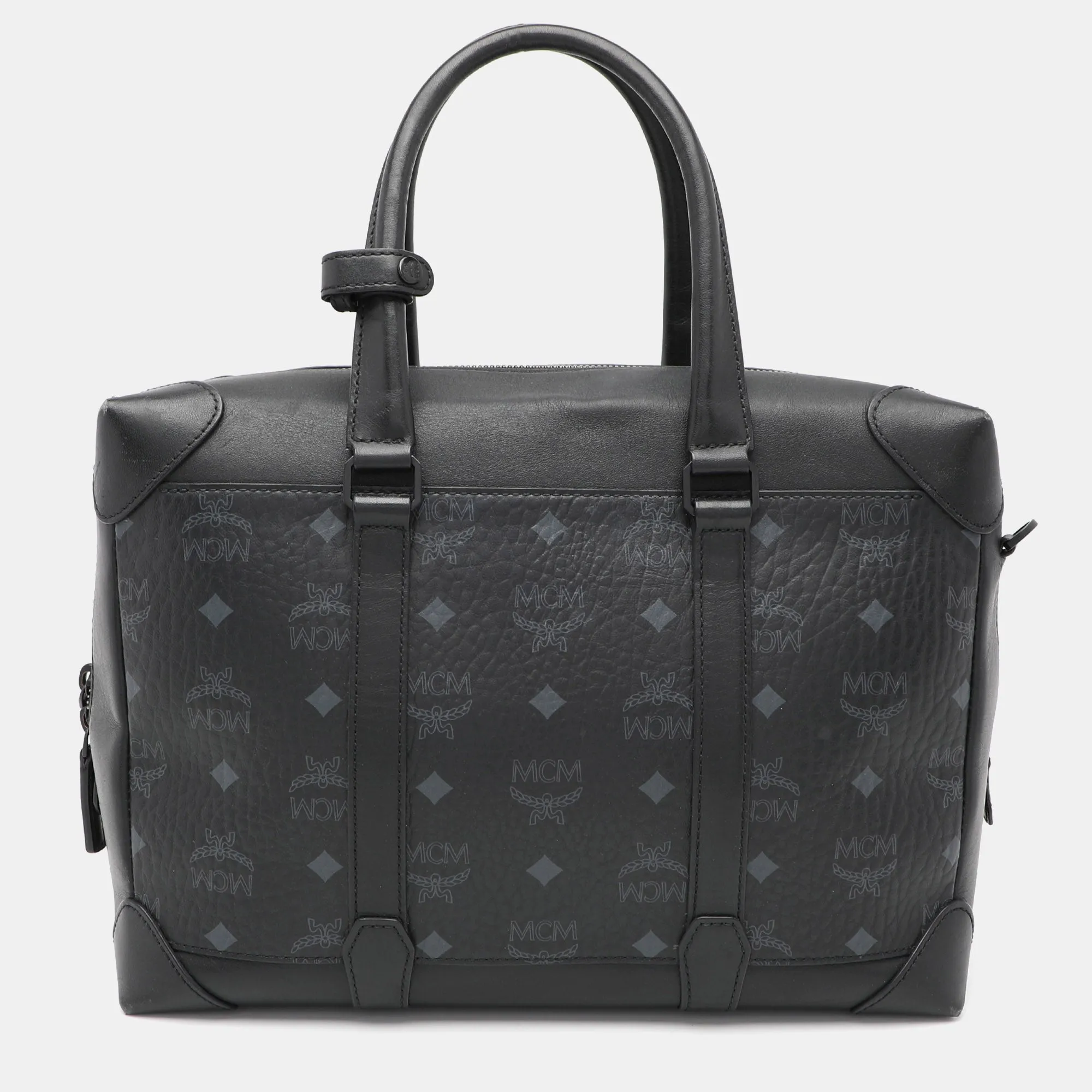 Black Visetos Coated Canvas and Leather Medium Soft Berlin Tote