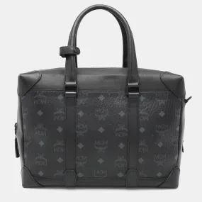 Black Visetos Coated Canvas and Leather Medium Soft Berlin Tote