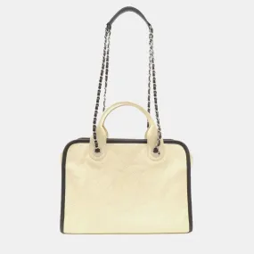Black/Ivory Caviar Leather Deauville Tote Bag