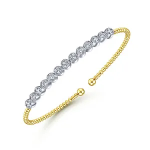 Bujukan Cuff Bracelet with Bezel Set Diamonds