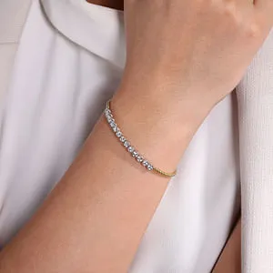 Bujukan Cuff Bracelet with Bezel Set Diamonds