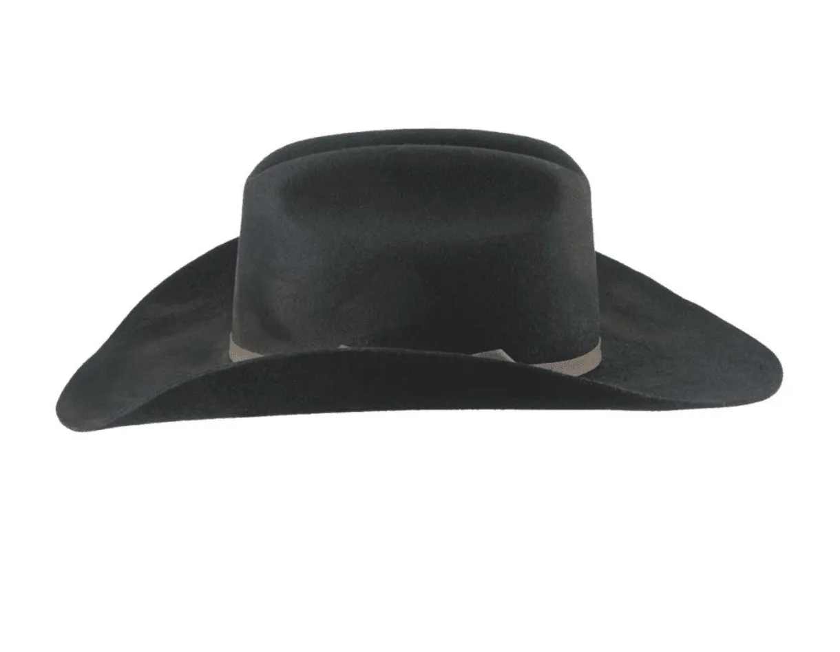 Bullhide Hat Kayce Distressed Black 4X Premiom Wool Western Cowboy Hat 0859BL