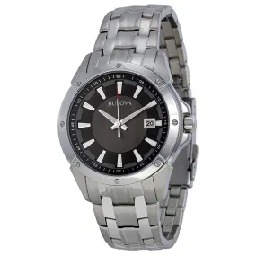 Bulova Dress Grey and Black Dial Stainless Steel Men's Watch 96B169