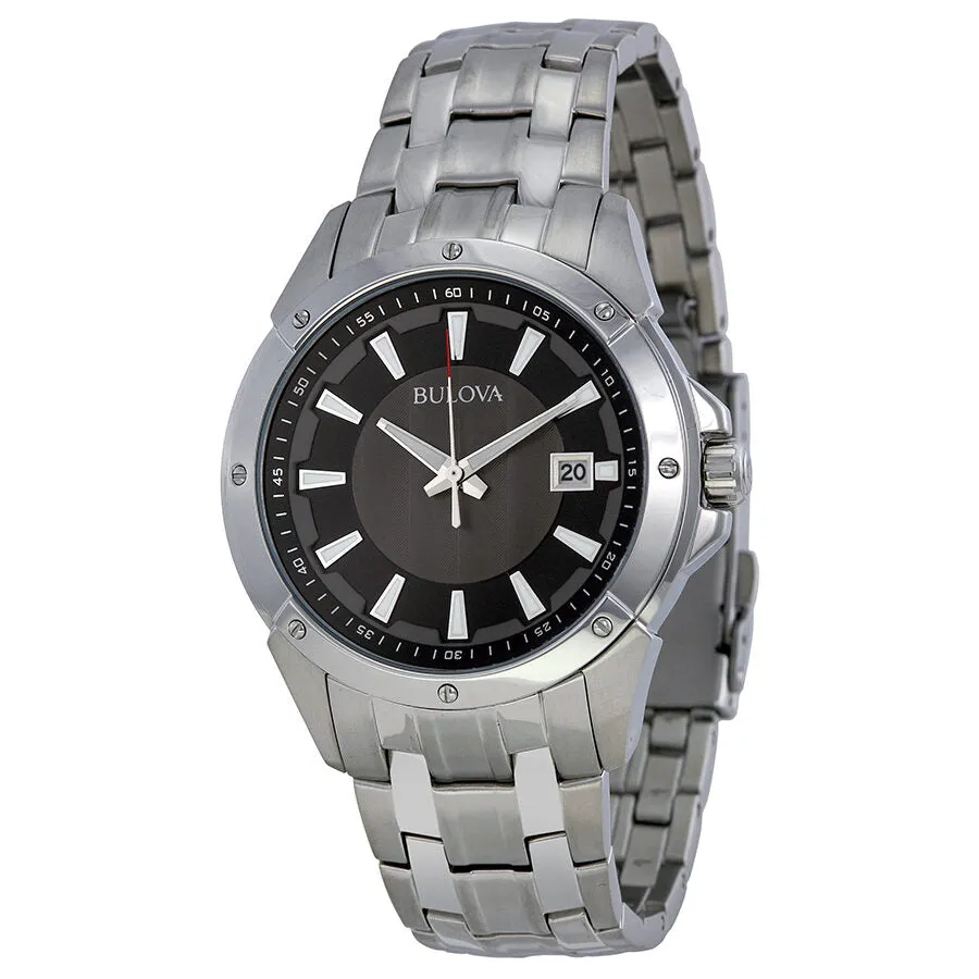 Bulova Dress Grey and Black Dial Stainless Steel Men's Watch 96B169