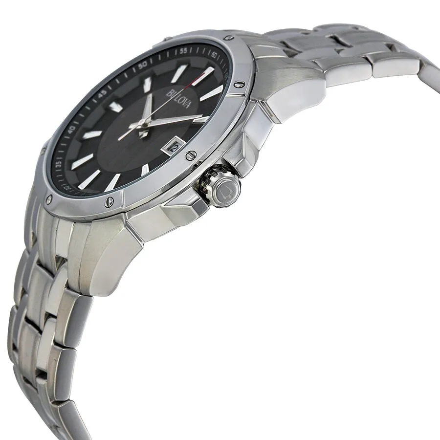Bulova Dress Grey and Black Dial Stainless Steel Men's Watch 96B169