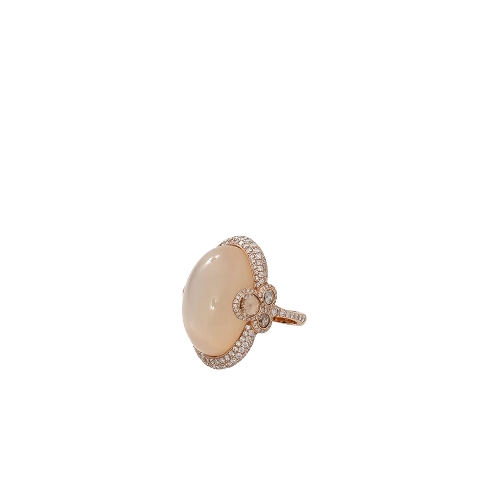 Cabochon Moonstone Diamond Ring