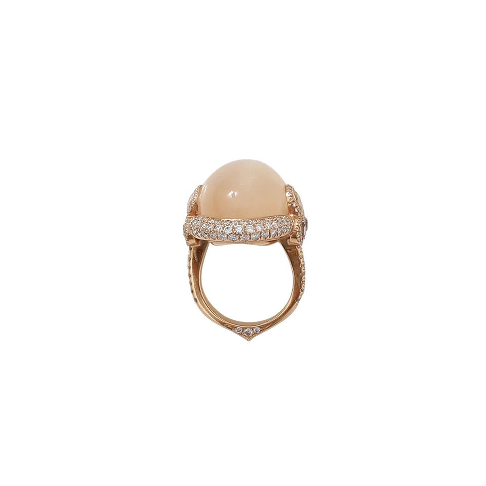 Cabochon Moonstone Diamond Ring