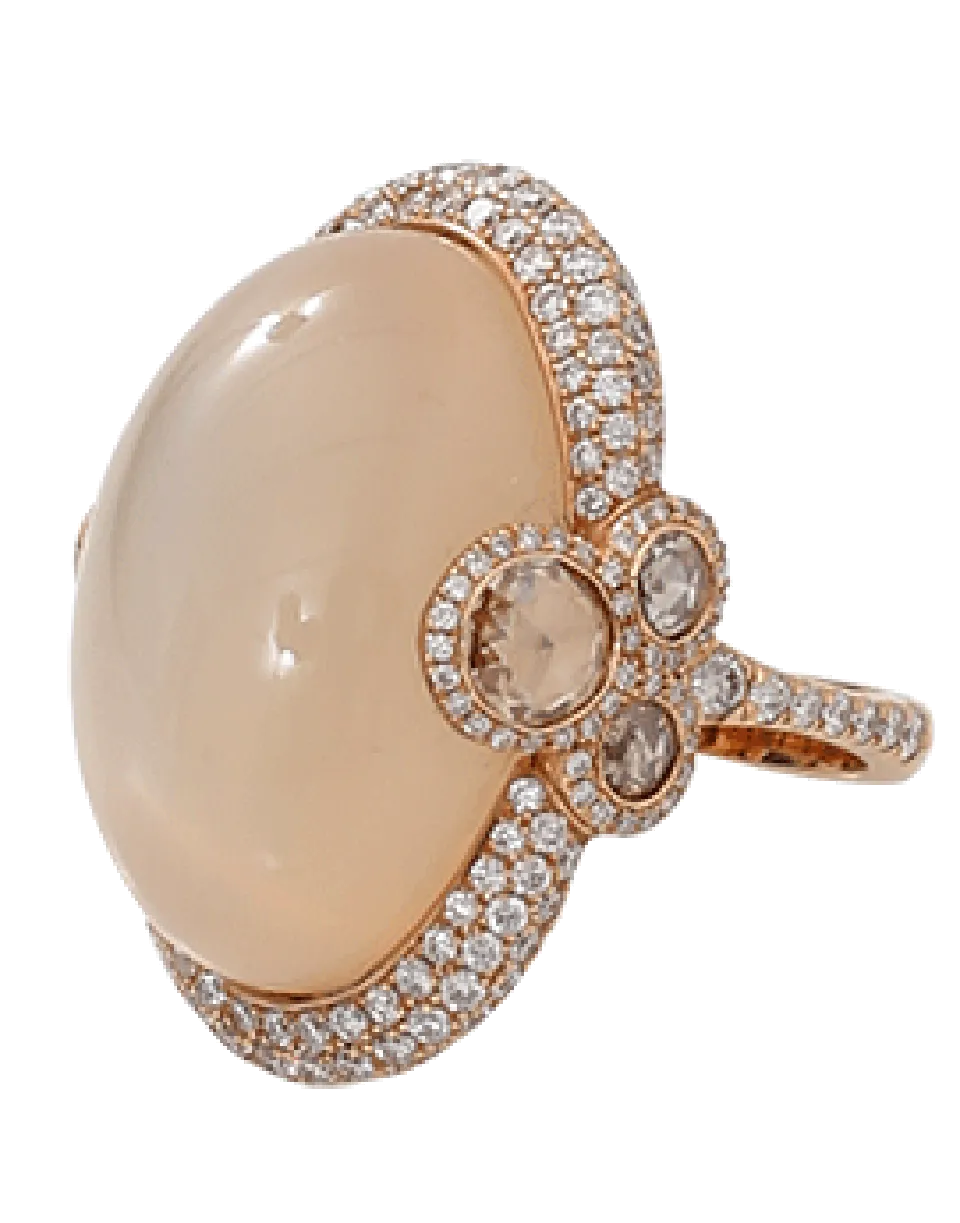 Cabochon Moonstone Diamond Ring