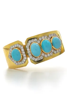 Cabochon Turquoise Cuff