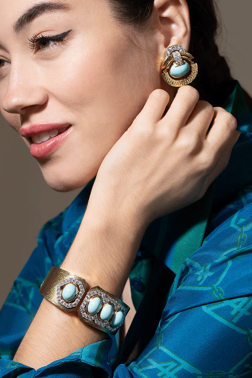 Cabochon Turquoise Cuff