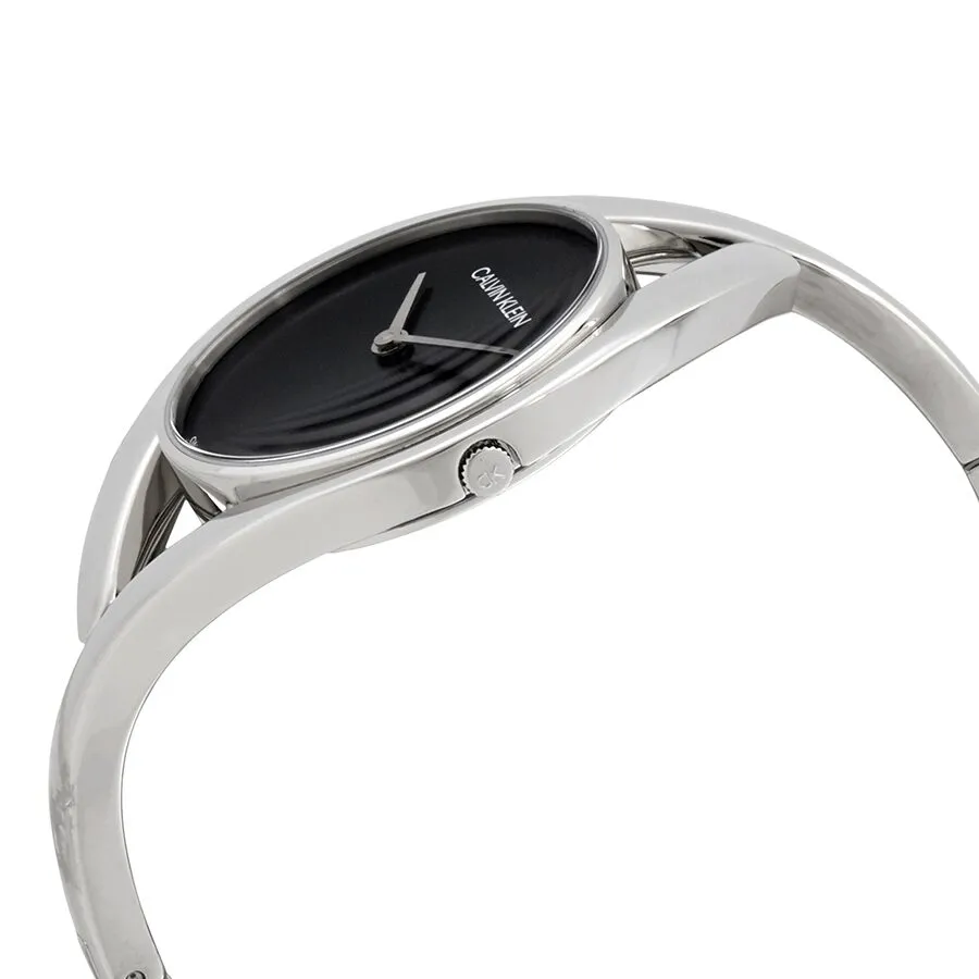 Calvin Klein Party Small Black Dial Bangle Ladies Watch K8U2S111