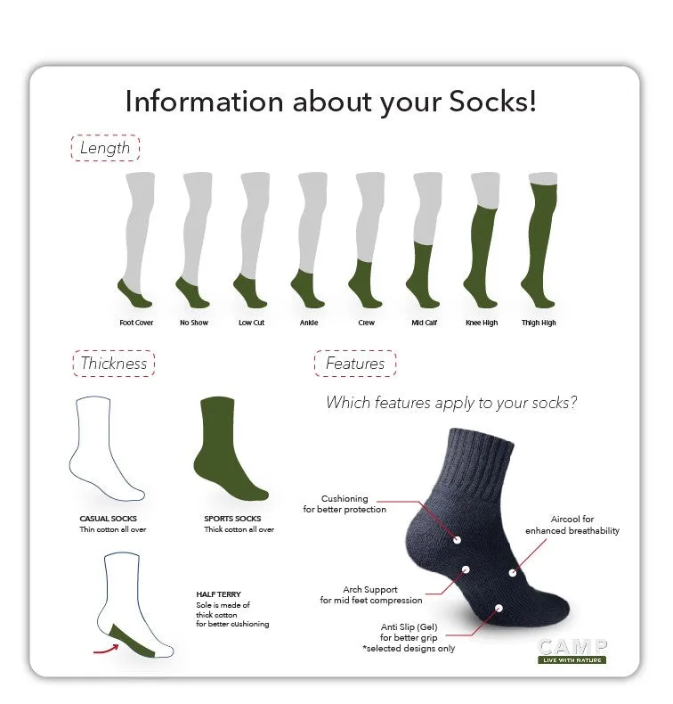 Camp Men's Cotton Thick Sports Low Cut Socks 3 pairs in a pack CMS0
