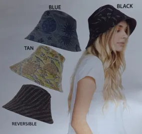 Canvas Reversible Pattern Printed Bucket Hat