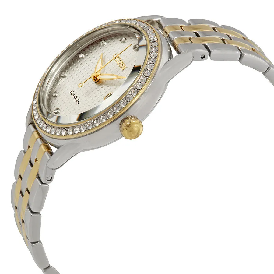Citizen LTR Crystal Silver Dial Two-tone Ladies Watch FE6114-54A