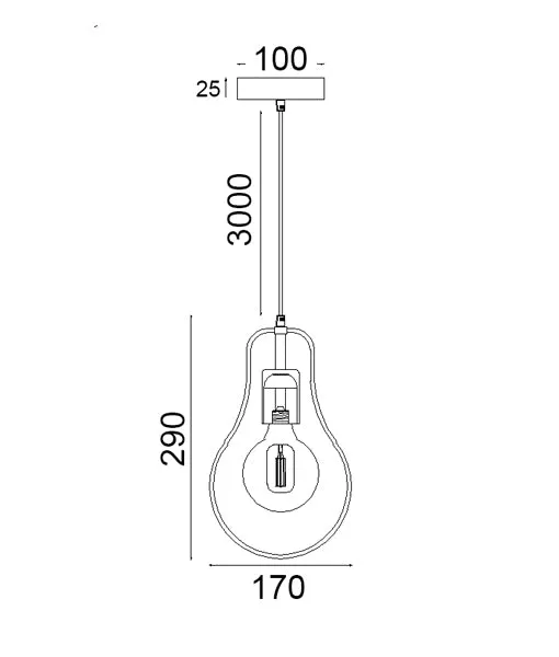 CLA CONTOUR Interior Black Wire Pendant Lights