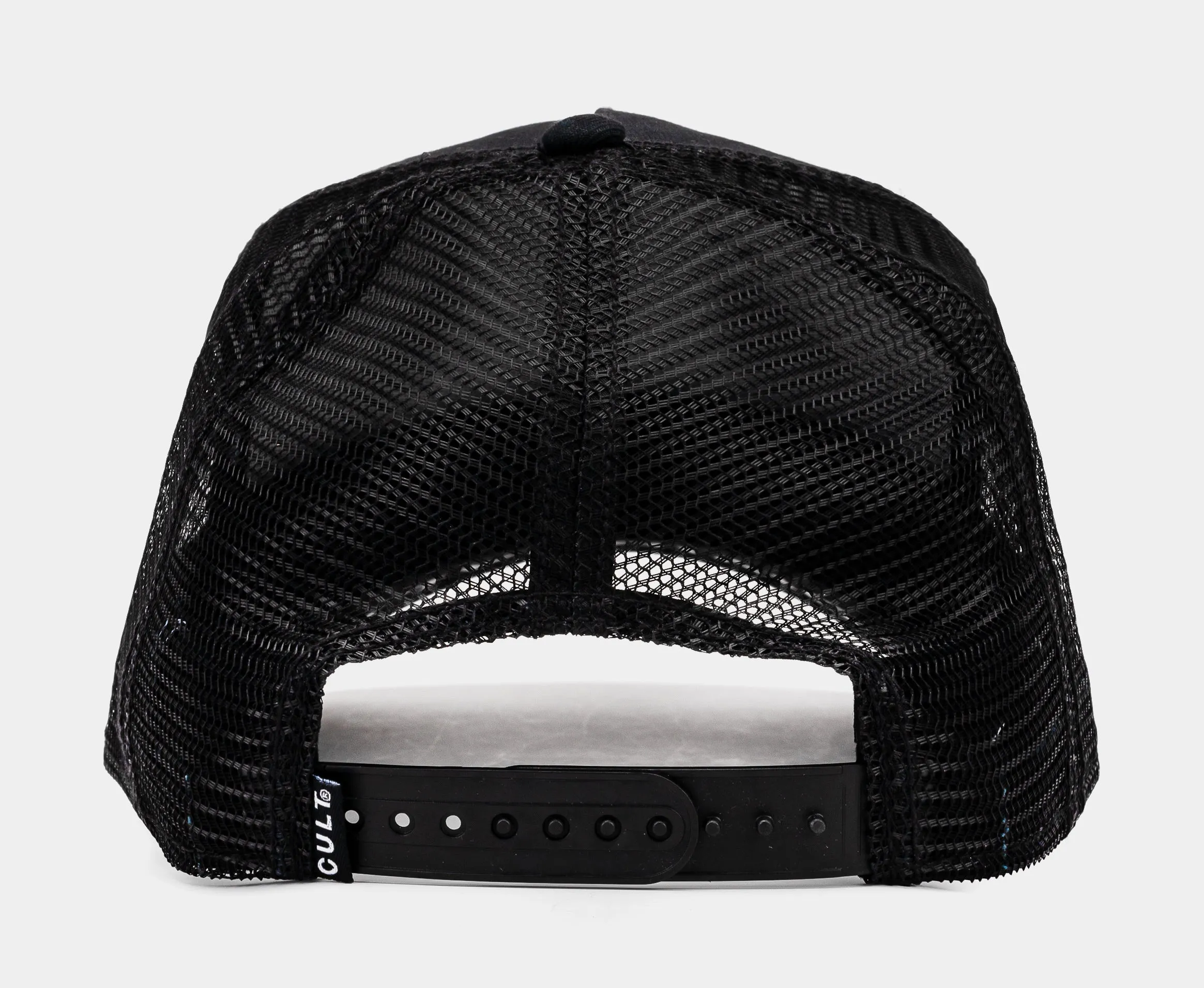Clean 3D Logo Mesh Trucker Mens Hat (Black/Red)