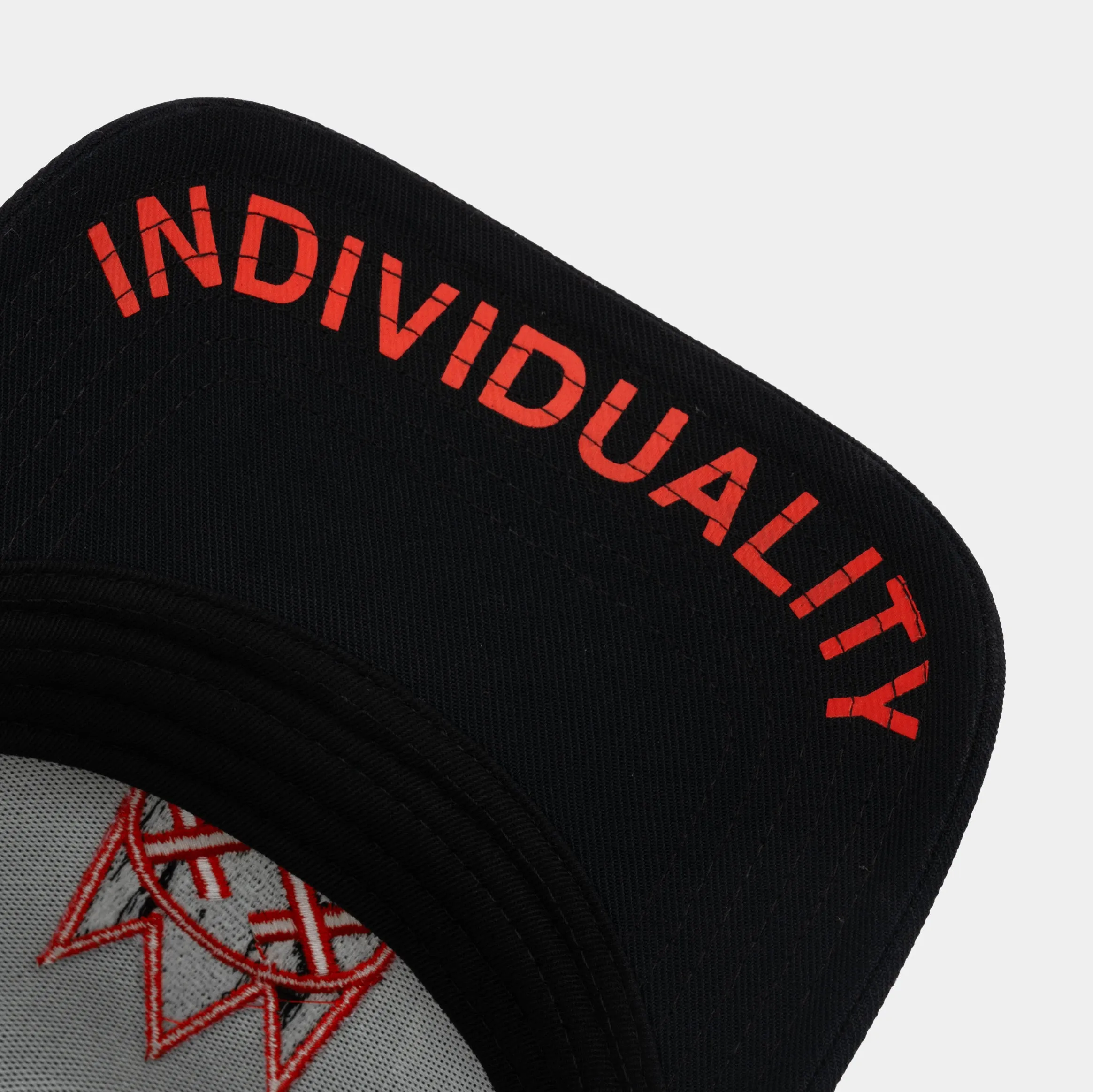 Clean 3D Logo Mesh Trucker Mens Hat (Black/Red)